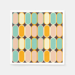 Retro geometric pattern with vertical ovals pappersservett