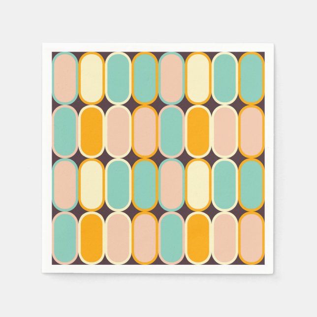 Retro geometric pattern with vertical ovals pappersservett (Framsidan)