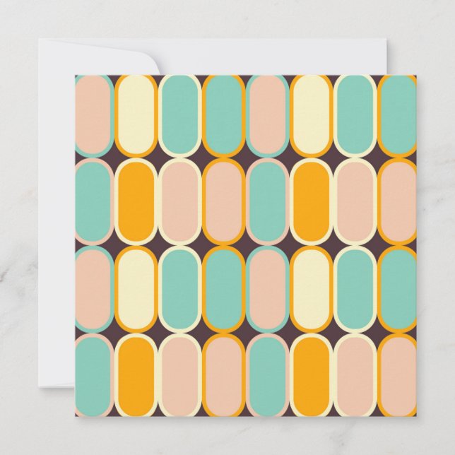 Retro geometric pattern with vertical ovals tack kort (Framsida)