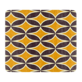 Retro geometric pattern yellow and brown leaf