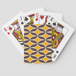 Retro geometric pattern yellow and brown leaf casinokort
