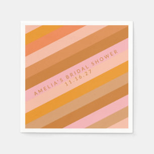 Retro Geometric Rosa Terracotta Möhippa Namn Pappersservett