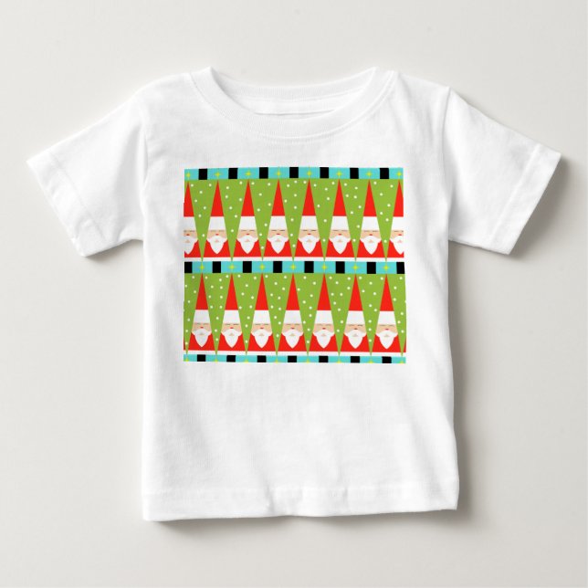 Retro Geometric Santa Baby Tutu Bodykostym Tee (Framsida)