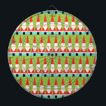 Retro Geometric Santa Dartboard Piltavla<br><div class="desc">Hur du än ser på det så är Retro Geometric Santa Dartboard ren helgdag stollig! Det är rader av Santas. Nej, det är rader om Julgranar. Nej, det är rader av Santas formade som Julgranar och rader av fjällande grönt Julgranar med vitt polka dots. Det är kitschy. Den är färglös....</div>
