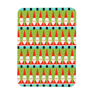 Retro Geometric Santa Flexible Magnet