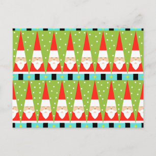 Retro Geometric Santa Postcard Helg Vykort