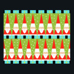 Retro Geometric Santa Poster<br><div class="desc">Hur du än tittar på det så är Retro Geometric Santa Poster ren helgdag stollig! Det är rader av Santas. Nej, det är rader om Julgranar. Nej, det är rader av Santas formade som Julgranar och rader av fjällande grönt Julgranar med vitt polka dots. Det är kitschy. Den är färglös....</div>