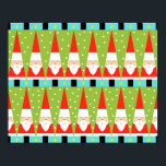 Retro Geometric Santa Poster<br><div class="desc">Hur du än tittar på det så är Retro Geometric Santa Poster ren helgdag stollig! Det är rader av Santas. Nej, det är rader om Julgranar. Nej, det är rader av Santas formade som Julgranar och rader av fjällande grönt Julgranar med vitt polka dots. Det är kitschy. Den är färglös....</div>