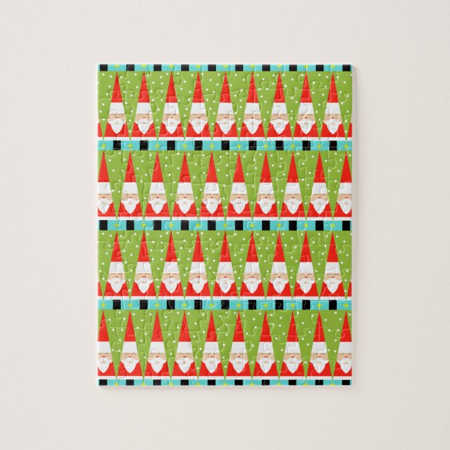 Retro Geometric Santa Puzzle Pussel (Vertikal)