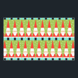 Retro Geometric Santa Rectangle Stickers Rektangulärt Klistermärke<br><div class="desc">Hur du än ser på det är Retro Geometric Santa Rectangle Stickers ren helgdag stollig! Det är rader av Santas. Nej, det är rader om Julgranar. Nej, det är rader av Santas formade som Julgranar och rader av fjällande grönt Julgranar med vitt polka dots. Det är kitschy. Den är färglös....</div>