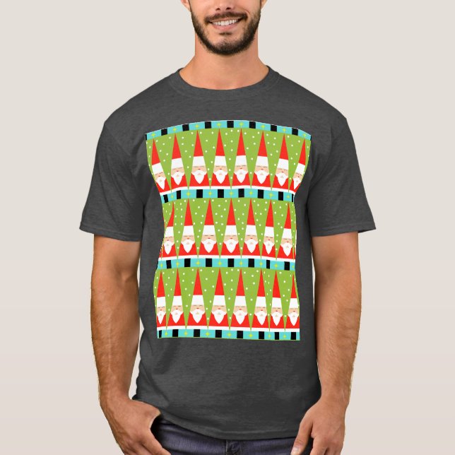 Retro Geometric Santa T-Shirt (Framsida)