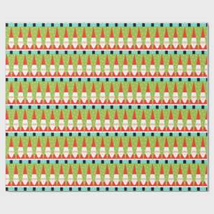 Retro Geometric Santa Wrapping Papper Presentpapper