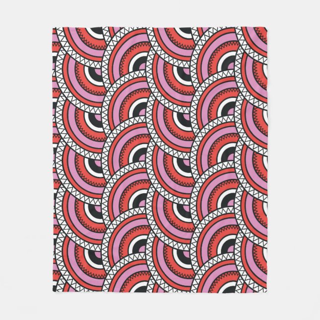 Retro Geometric Seamless Mönster Fleecefilt (Framsidan)