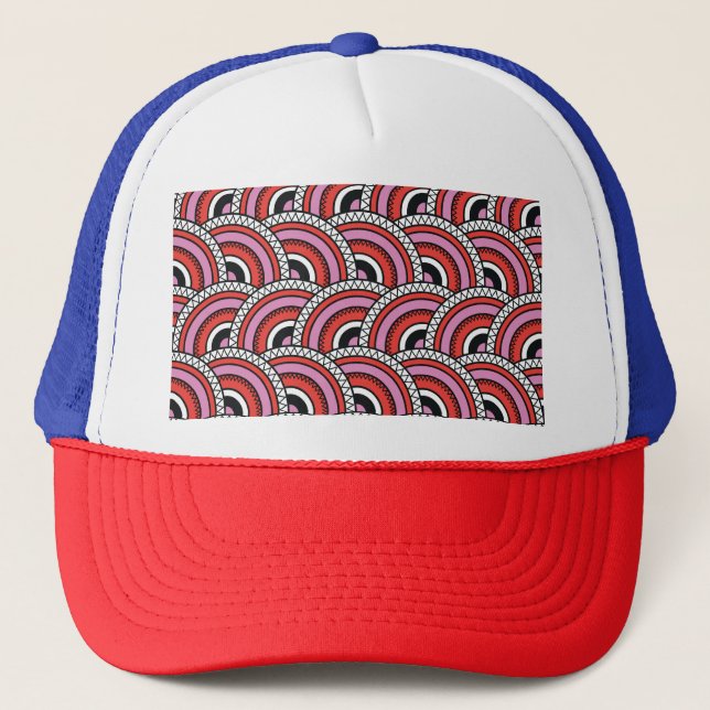 Retro Geometric Seamless Mönster Keps (Framsida)