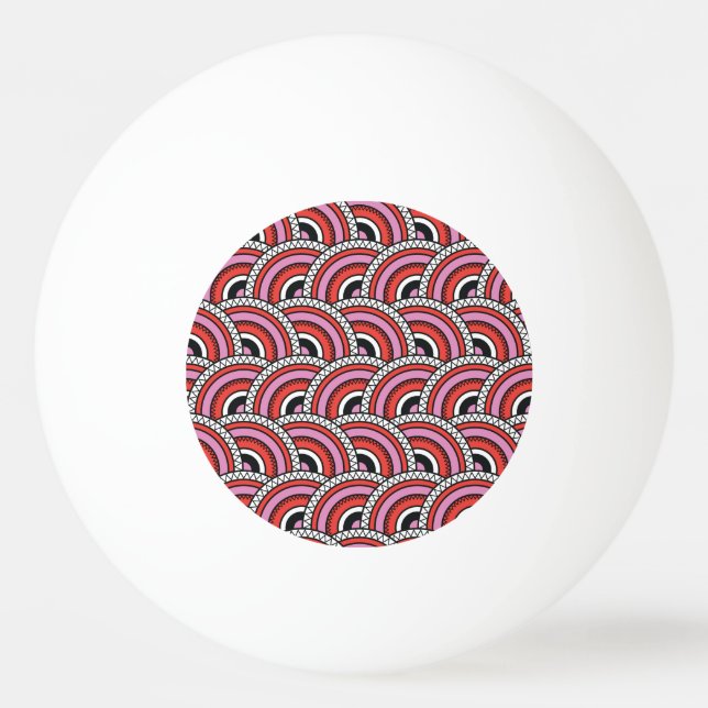 Retro Geometric Seamless Mönster Pingisboll (Framsidan)