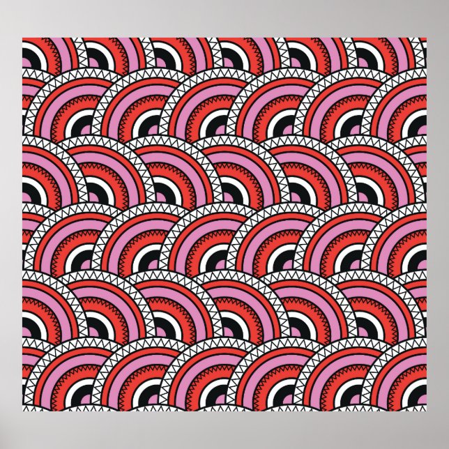 Retro Geometric Seamless Mönster Poster (Framsidan)