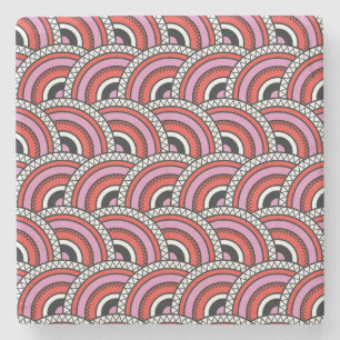 Retro Geometric Seamless Mönster Stenunderlägg