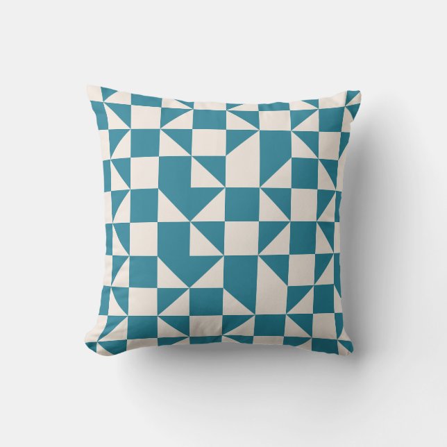 Retro Geometric Seamless Pattern Throw Pillow Kudde (Framsida)