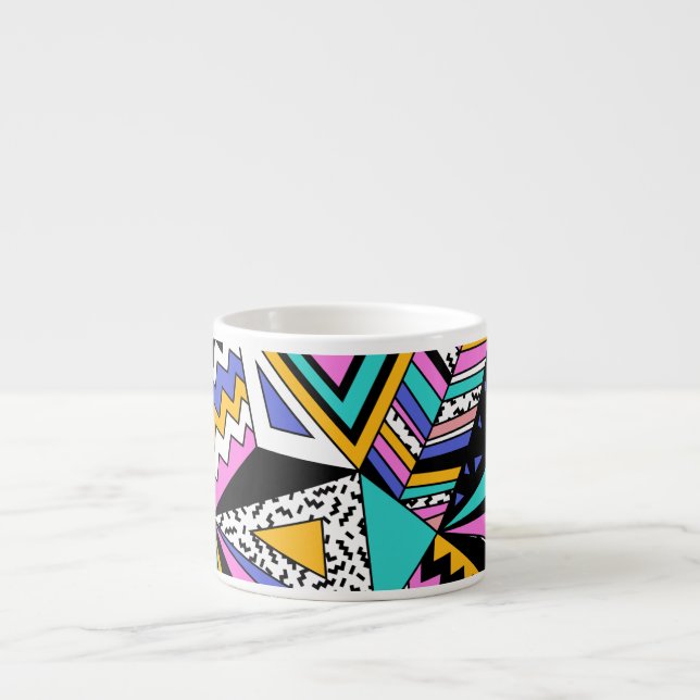Retro Geometric Shapes: Färg Vintage. Espressomugg (Framsidan)