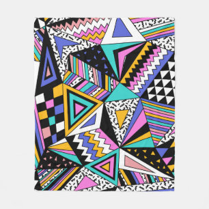 Retro Geometric Shapes: Färg Vintage. Fleecefilt