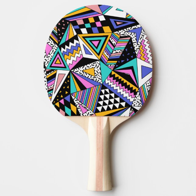 Retro Geometric Shapes: Färg Vintage. Pingisracket (Framsidan)