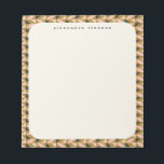 Retro Geometric Shapes Guld Black Personlig Anteckningsblock<br><div class="desc">Retro Geometric Shapes Mönster | Anteckningsblock för  Personligen Guld</div>