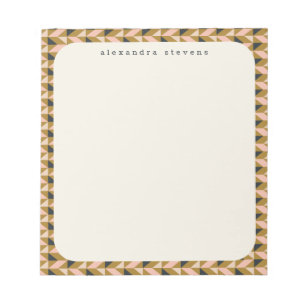 Retro Geometric Shapes Guld Black Personlig Anteckningsblock