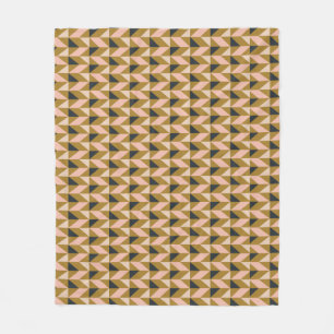 Retro Geometric Shapes Mönster svart Guld Fleecefilt