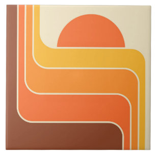 Retro Geometric Sol Design Kakelplatta