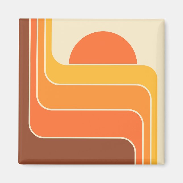 Retro Geometric Sol Design Magnet (Framsidan)