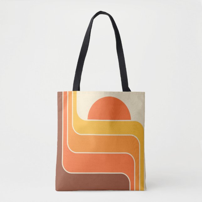 Retro Geometric Sol Design Tygkasse (Framsida)