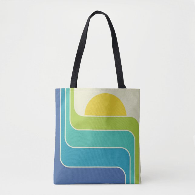 Retro Geometric Sol Design Tygkasse (Framsida)