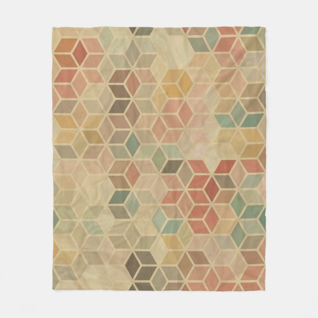 Retro Geometric: Sömlös design Fleecefilt (Framsidan)