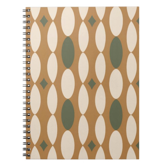 Retro Geometric Spiral Notebook Anteckningsbok (Framsidan)