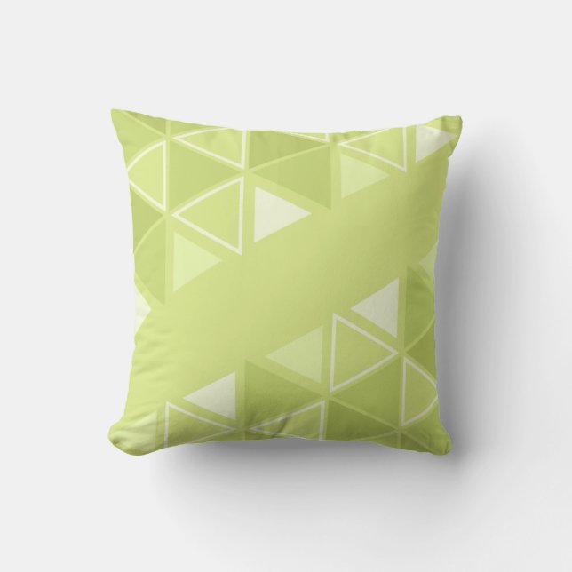 Retro Geometric Triangles Chartreuse Kudde (Framsida)