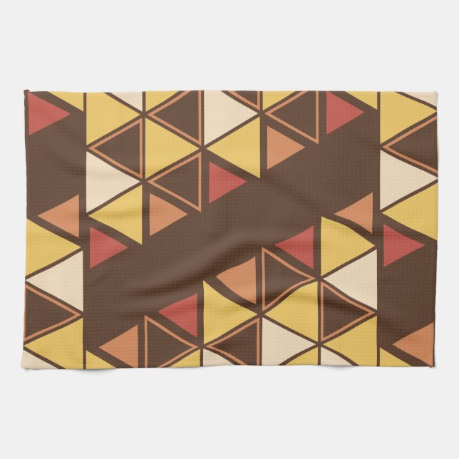 Retro Geometric Triangles - höst Kökshandduk (Horisontell)