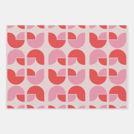 Retro Geometric Tulip Wrapping Gift Paper