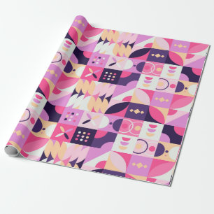 Retro Geometric Wrapping Papper Presentpapper