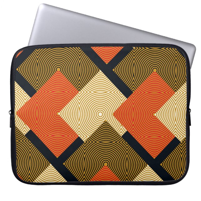 Retro Geometrical Squares: Vintage Mönster. Laptop Fodral (Framsidan)