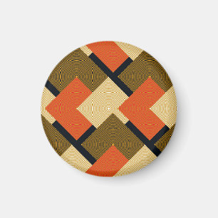 Retro Geometrical Squares: Vintage Mönster. Magnet
