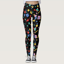 Retro geometrisk 80-talpopkonst formar leggings