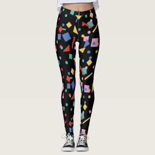 Retro geometrisk 80-talpopkonst formar leggings