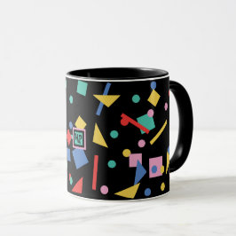 Retro geometrisk 80-talpopkonst formar mugg