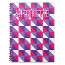 Retro Geometrisk Abstrakt Rosa Lila & Vit Namn