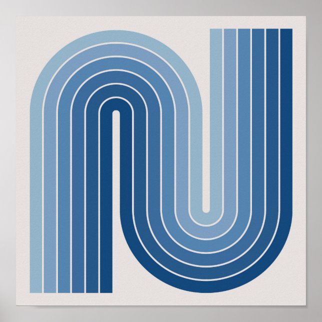 Retro geometrisk dubbelbågsdesignaffisch poster (Framsidan)