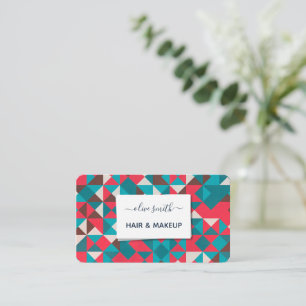 Retro Geometrisk – Färgrik, Modern Vintage Design Visitkort
