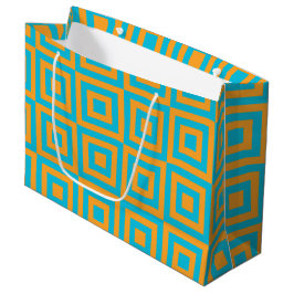 Retro geometrisk fyrkantig mönster – Djärvt orange