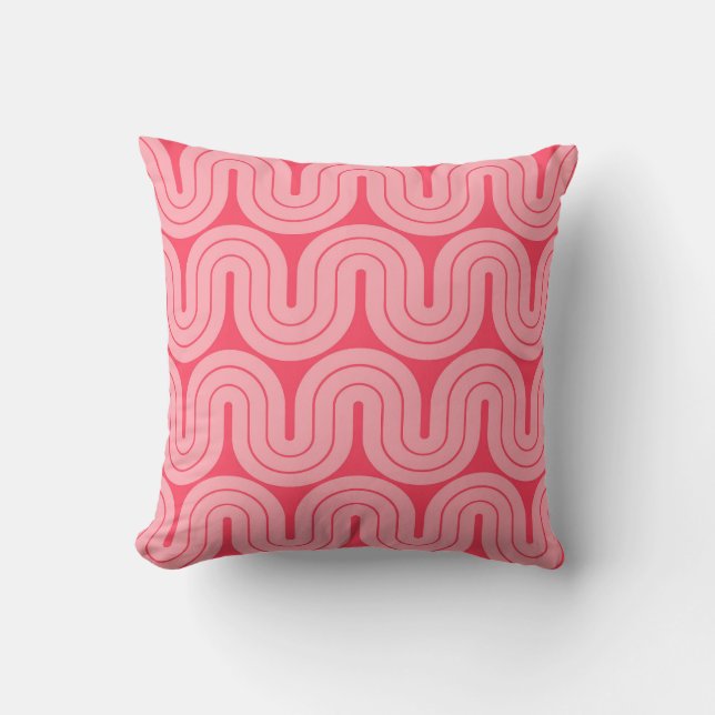 Retro geometrisk gradientvågdesign kudde (Framsida)