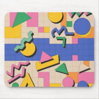 Retro geometrisk musmatta i Memphis-stil