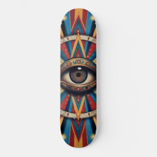 Retro Geometrisk Ond Ögon Skateboard